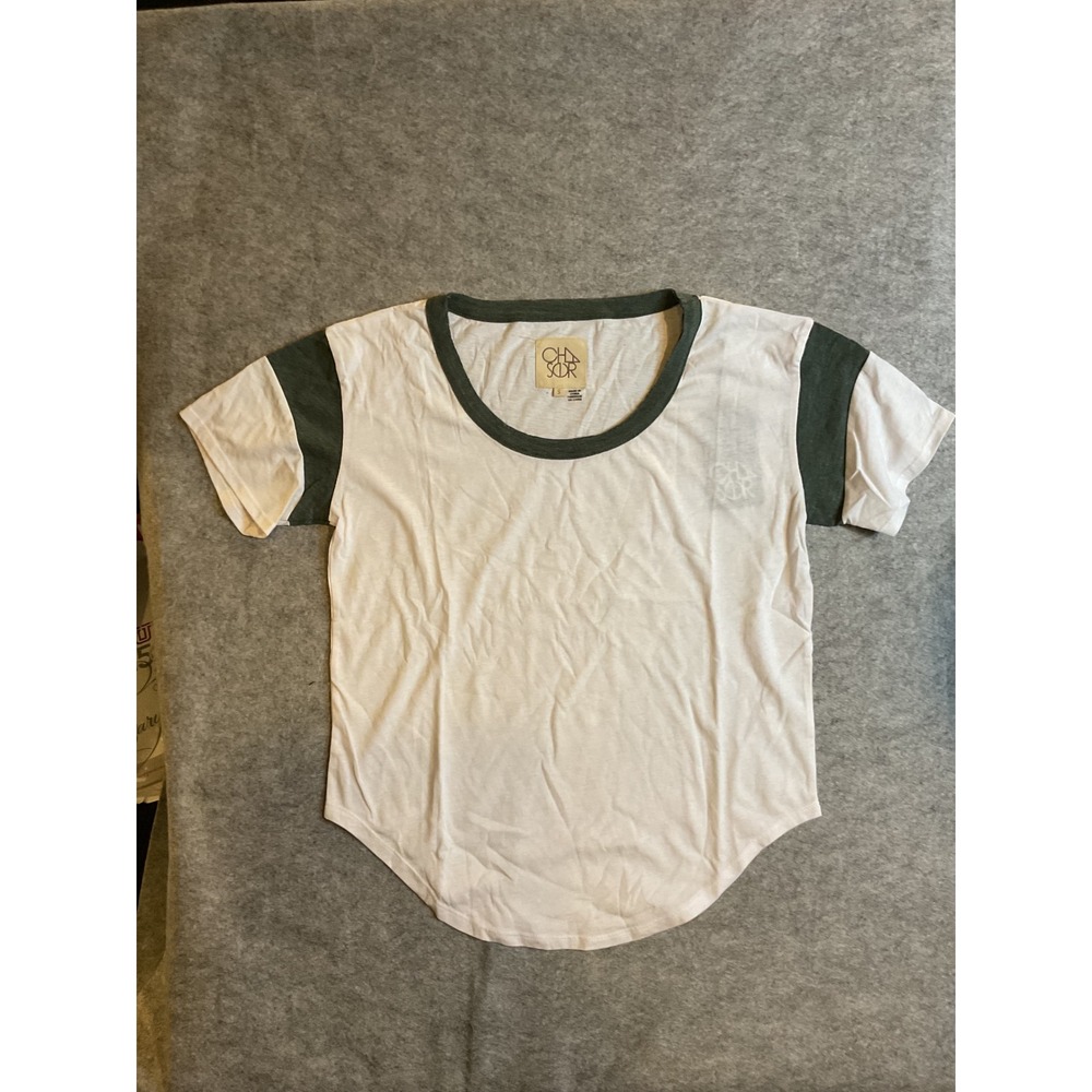 Chaser Womens Ringer T-Shirt White Scout Green Short Sleeve CW7915-WHTSCT S